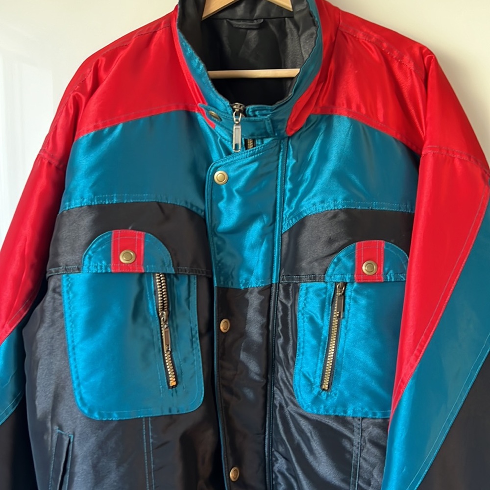 Vintage Men’s 80s Vaporwave Ski Jacket - Size Large/XL - Picture 2 of 4